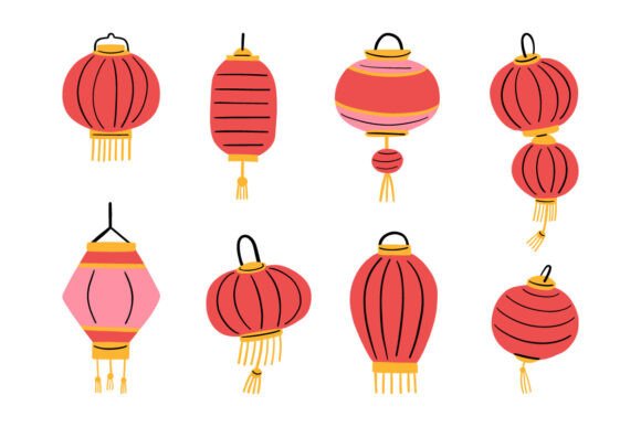 Assorted Decorative Paper Lantern Graphics for Your Shop