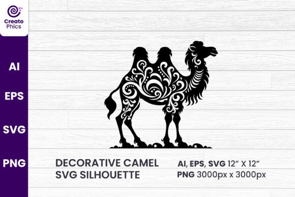 Camel Silhouette Graphics for Crafts and Brand Content