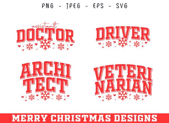 Christmas Decorative Profession Design Graphics for Crafts