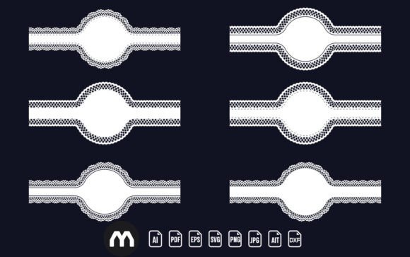 Decorative Circular Border Lace Frame SVG Graphics