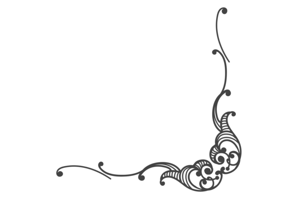 Decorative Corner Graphics for Wedding Invitation Crafts