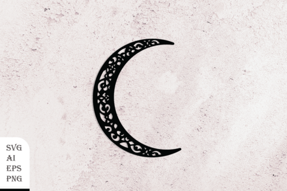 Decorative Crescent Silhouette: Graphics for Crafts-Driven Branding