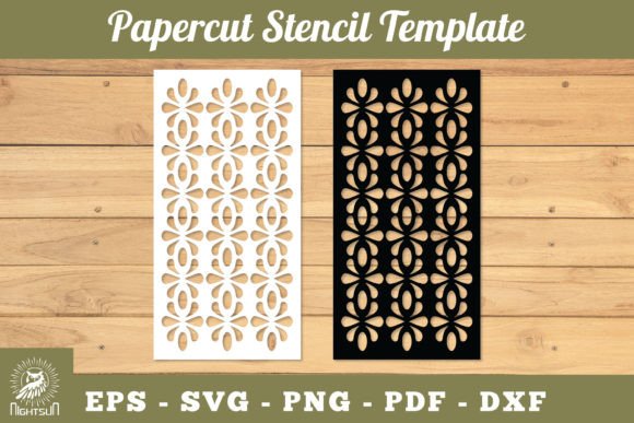 Decorative Papercut Stencil SVG 1 for Graphics & Crafts