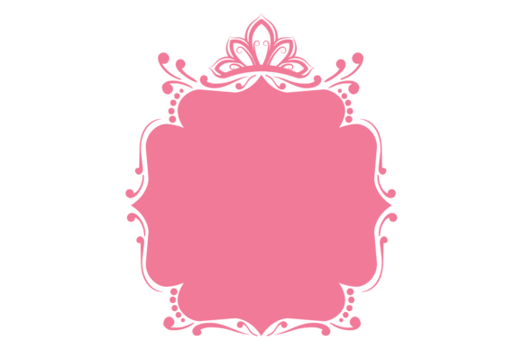 Decorative Pink Frame with Ornate Crown: Graphics & Design Review