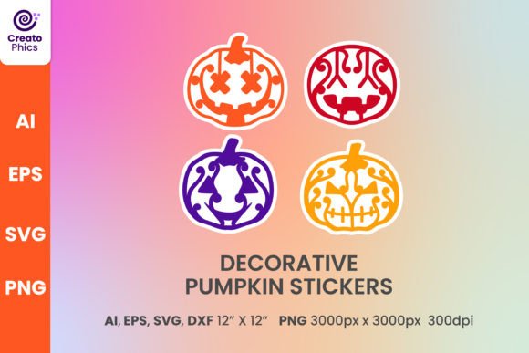 Decorative Pumpkin Sticker Vector Design Review