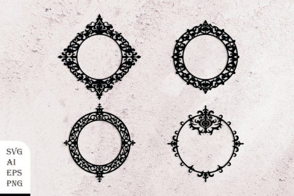Decorative Round Frames: Graphics for Crafts & Local Branding