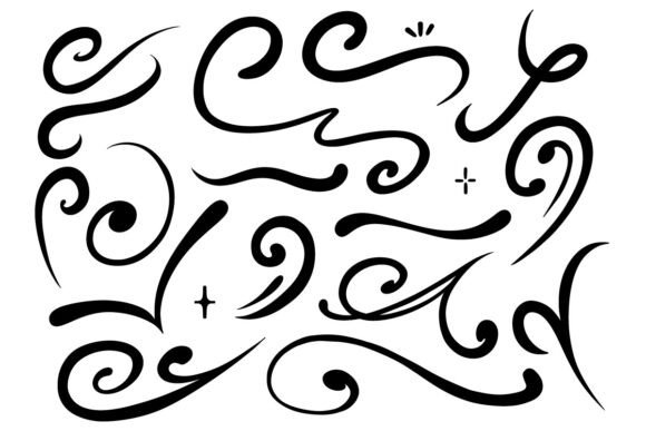 Decorative Swirl Line Elements