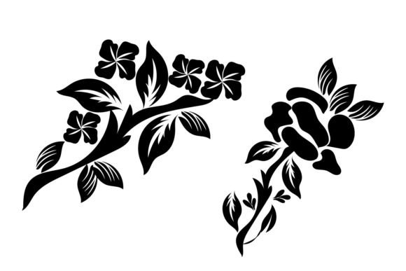 Floral Decorative Element Design: Graphics for Crafts & Publishing
