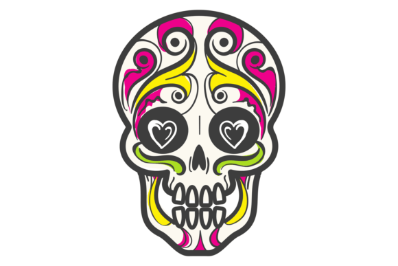 Heart Eyes Skull Graphic for Crafts & Client Projects