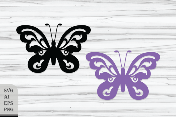 Ornamental Butterfly Graphics for Craft-Based Businesses